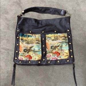 Hand made leather with Asian fabric